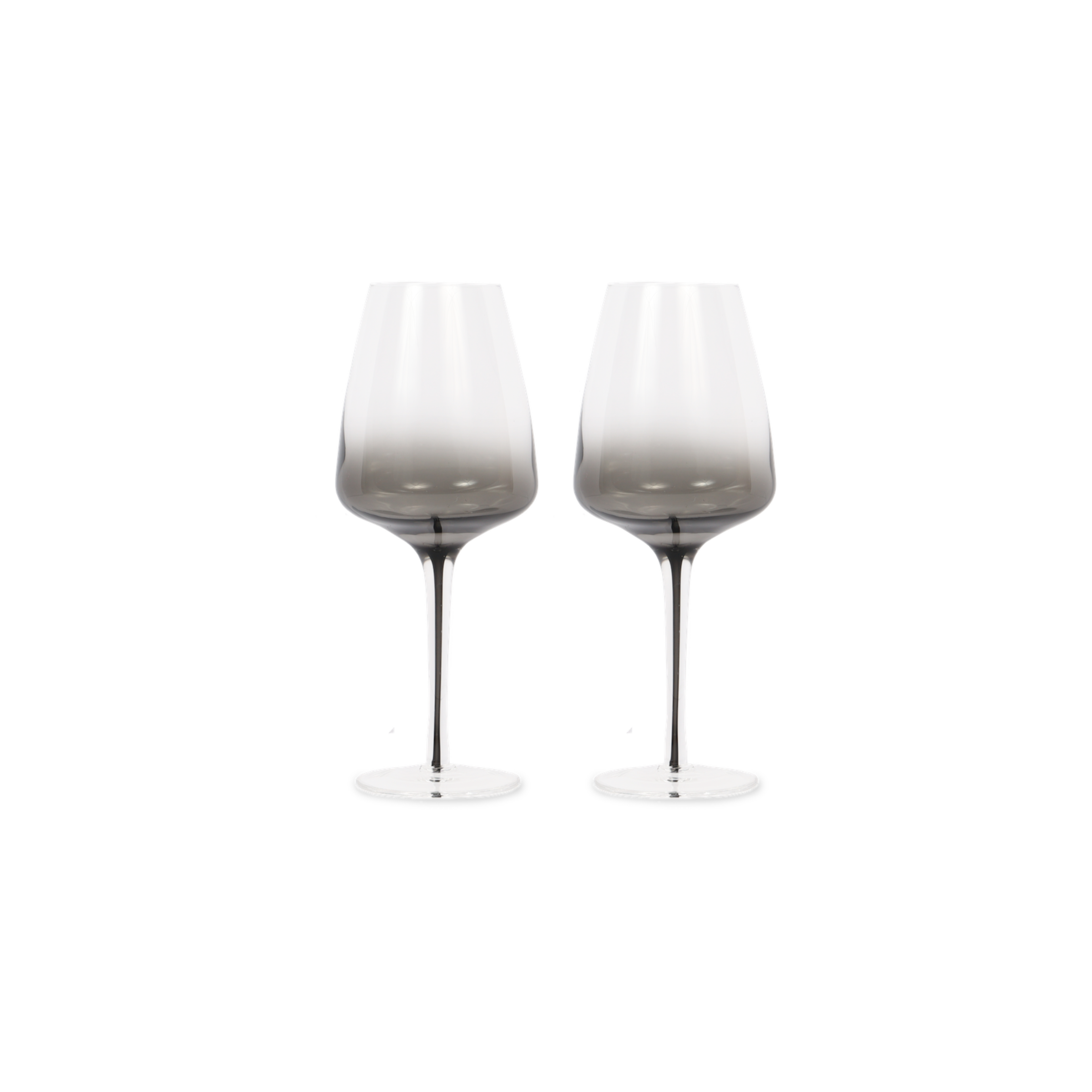 Dark Smoke Stem White Wine Glasses (Set of Two)